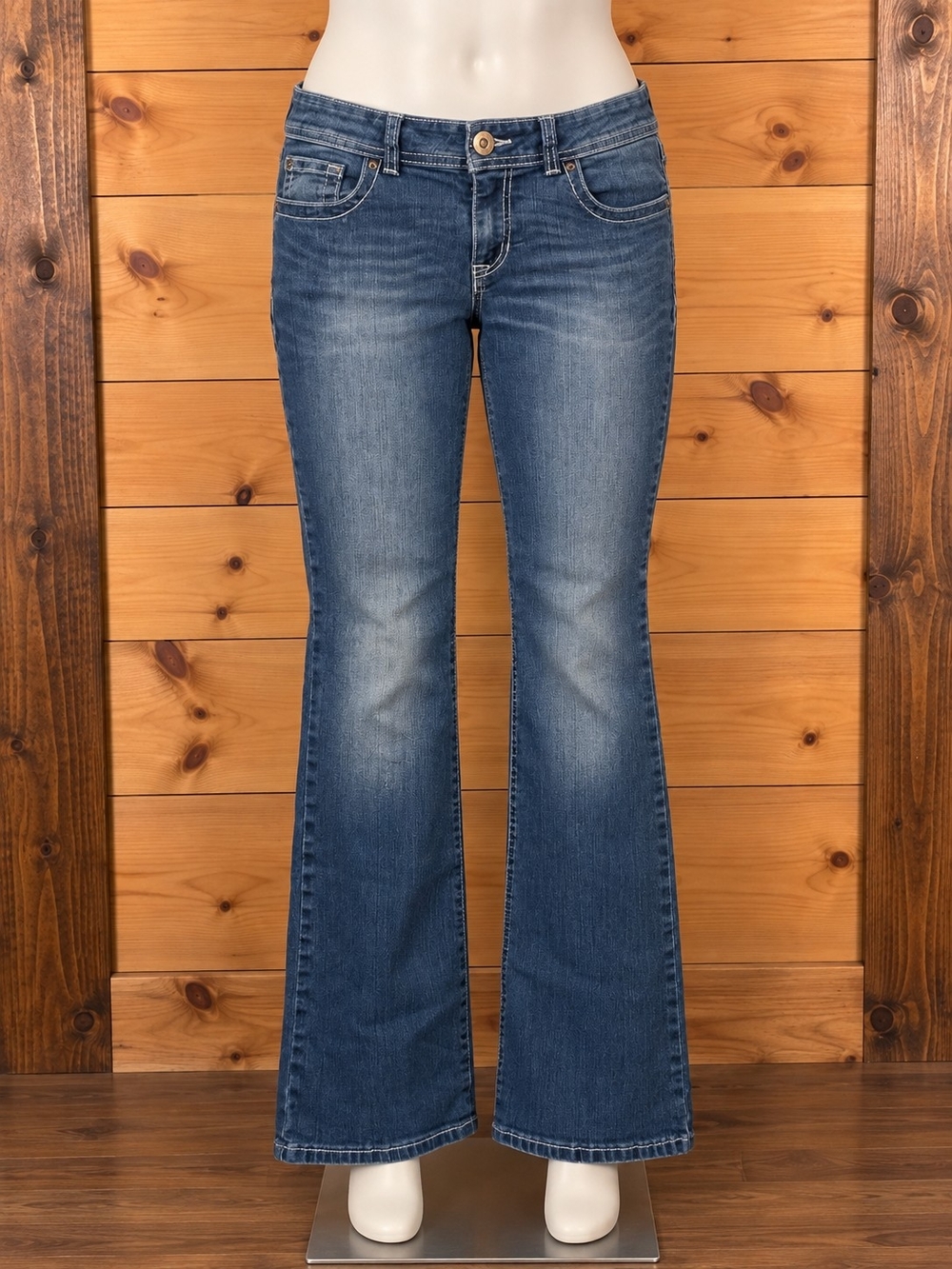 Wallflower Women's Mid Blue Flare Jeans